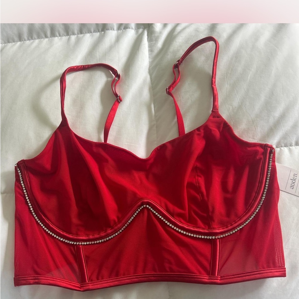 Allure Red Satin Bra with Underwire Support